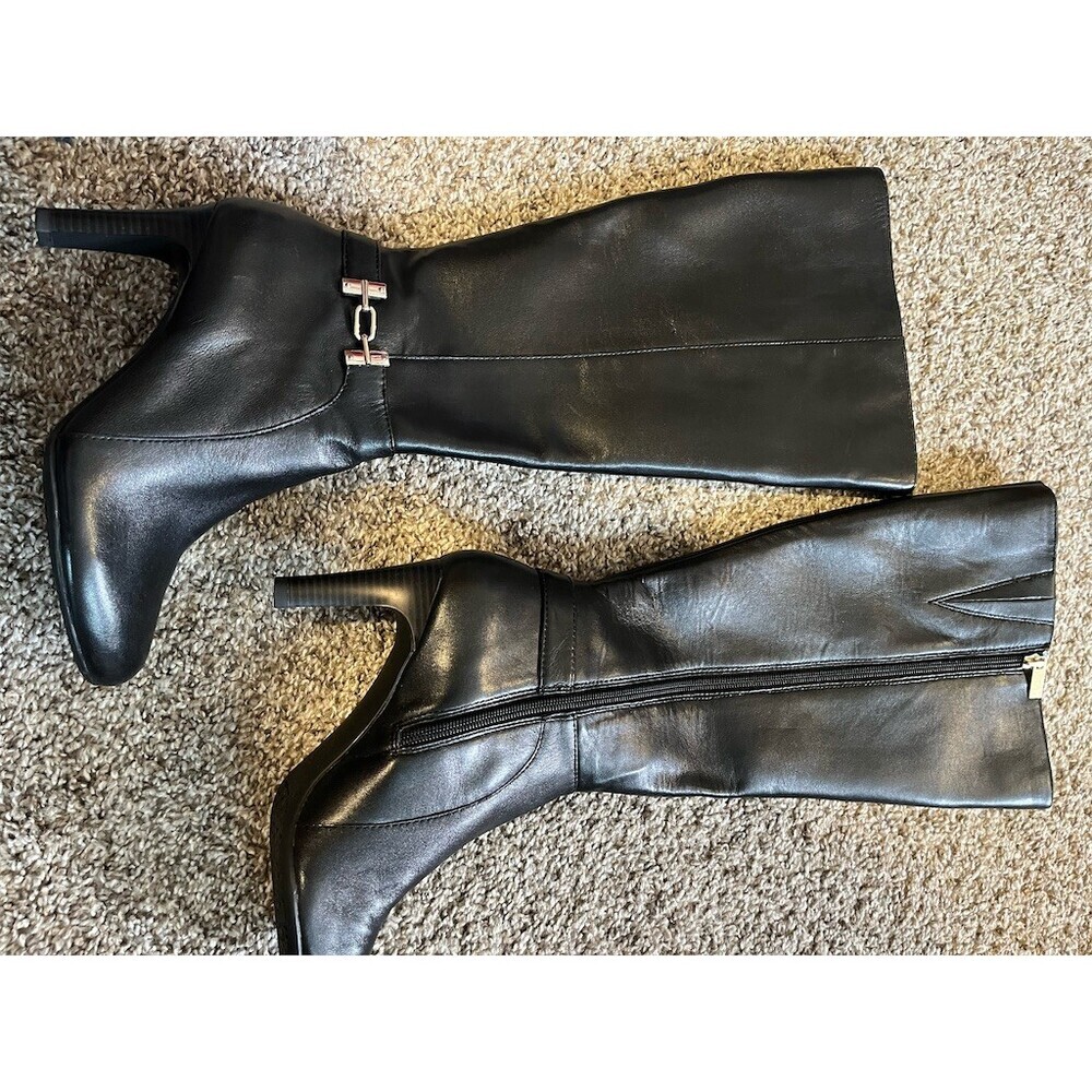Bandolino Lamari Womens Knee High Boots Black Stiletto Side Zip Size 7M​